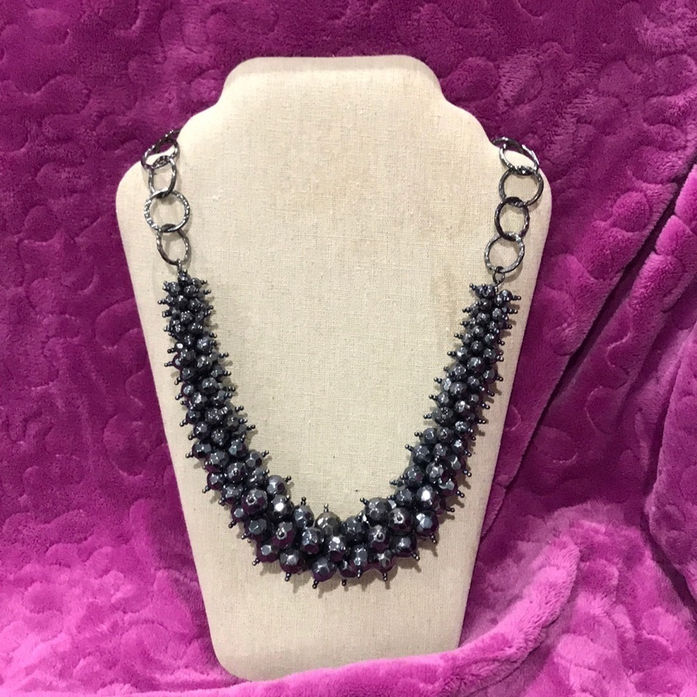 Necklace with Metallic Colored Beads. Up to 35-36”